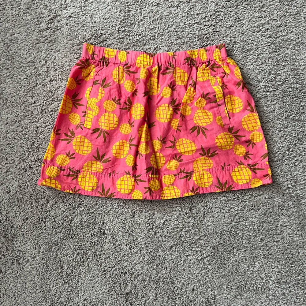 NWOT J. Crew Pink and Yellow Skirt with Pineapple Design Small